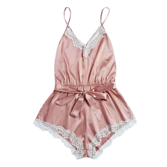 biudgviw Satin Nightgown for Women Soft Lace Sleeveless Spaghetti Strap Pajama Camisole Lounge Short Sleepwear Nightshirts