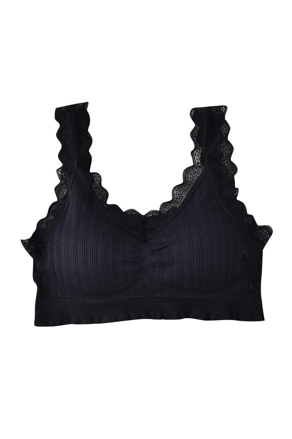 Seamless Bras for Women Fashion Lace V Neck No Underwire Push up Bras Wirefree Liftup Jogger Yoga Bras