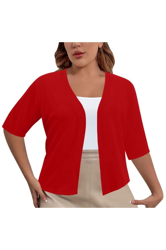 Short Sleeve Cardigans for Women Plus Size Open Front Cropped Tops Casual Comfy Lightweight Shrug Fall Classic Clothes