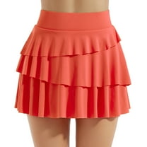 biudgviw Skorts for Women Workout Tennis Skirt High Waisted Ruffle Laryed Athletic Skirt with Shorts for Golf