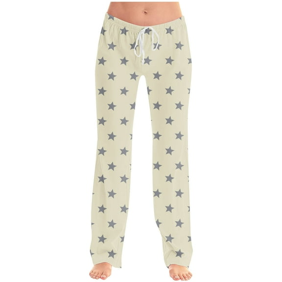 biudgviw Sleep Pants for Women Soft Wide Leg Pajama Pants Printed Baggy Pj Bottoms Drawstring Waisted Lounge Trousers Sleepwear