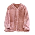 thumbnail image 1 of biudgviw Sleep Shirts for Women Fleece Warm Button Dowm Winter Jackets Oversized Comfy Long Sleeve Pajama Tops with Pockets, 1 of 7