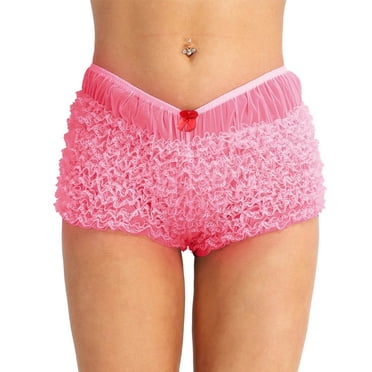 SweatyRocks Women's Lace Ruffle Bloomer Shorts - Gothic Y2K Low Rise Booty Shorts