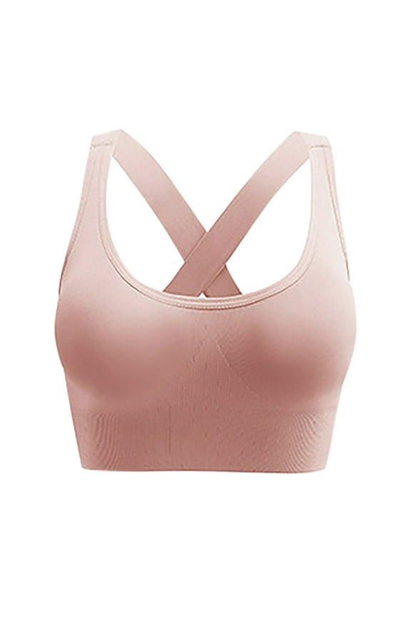 Sports Bras for Women High Support Wirefree No Underwire Bralettes Fashion Back Cross Strap Athletic Bras