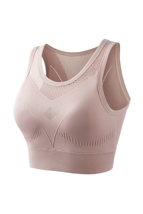 Sports Bras for Women Wirefree Hollow out Mesh Bralettes Breathable High Support Running Athletic Yoga Bras