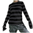 thumbnail image 1 of biudgviw Striped Shirt for Women Lightweight Long Sleeve Fall Blouses Comfy Soft Crew Neck Casual Tops Fashion Clothes, 1 of 7