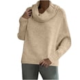 thumbnail image 1 of biudgviw Sweater for Women High Neck Oversized Pullover Tops Long Sleeve Thermal Knit Winter Blouses Fall Clothes, 1 of 7