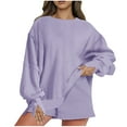 thumbnail image 1 of biudgviw Sweatshirts Sets for Women 2 Piece Long Sleeve Crewneck Pullover Tops Running Shorts with Pockets Outfits, 1 of 7