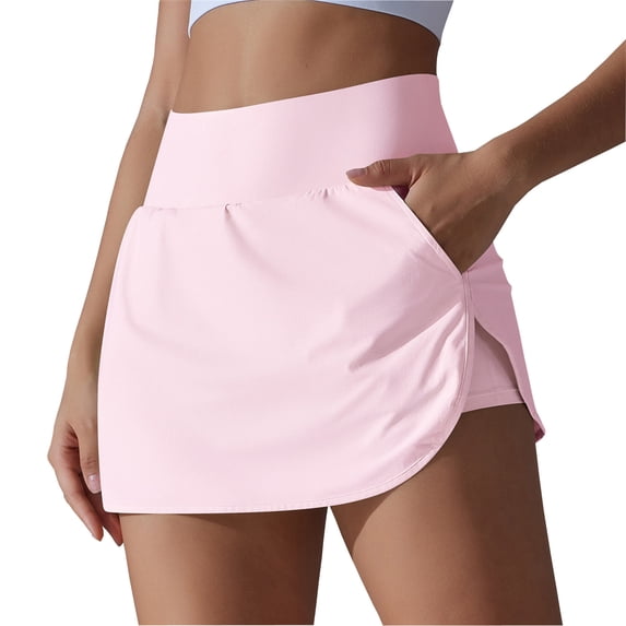 biudgviw Tennis Skorts for Women High Waist Build-In Shorts Athletic Running Skirt with Shorts Workout Golf Pocket Shorts