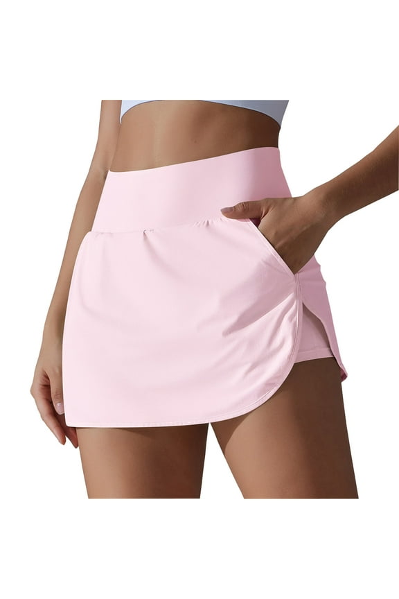 Tennis Skorts for Women High Waist Build-In Shorts Athletic Running Skirt with Shorts Workout Golf Pocket Shorts