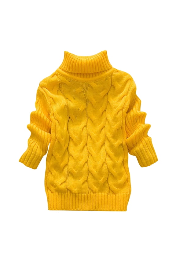 Toddler Baby Boys Girls Knit Sweaters Cable Turtleneck Fall Winter Soft Long Sleeve Warm Sweater Pullover Tops