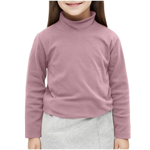 biudgviw Toddler Baby Long Sleeve Shirts Boys Girls Mock Neck Basic Tees Comfy Soft Cotton Tunic Tops Warm Undershirts Fall Outfits