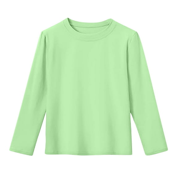 biudgviw Toddler Baby Long Sleeve Shirts Boys and Girls Crew Neck Basic Tees Comfy Soft Casual Cotton Tops Fall Outfits