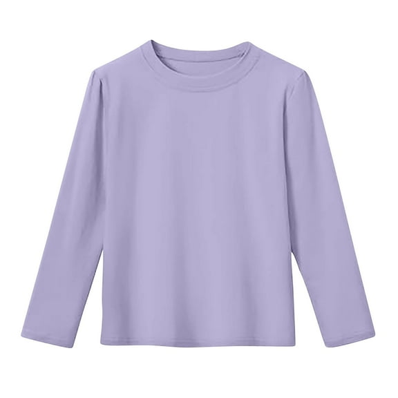 biudgviw Toddler Baby Long Sleeve Shirts Boys and Girls Crew Neck Basic Tees Comfy Soft Casual Cotton Tops Fall Outfits