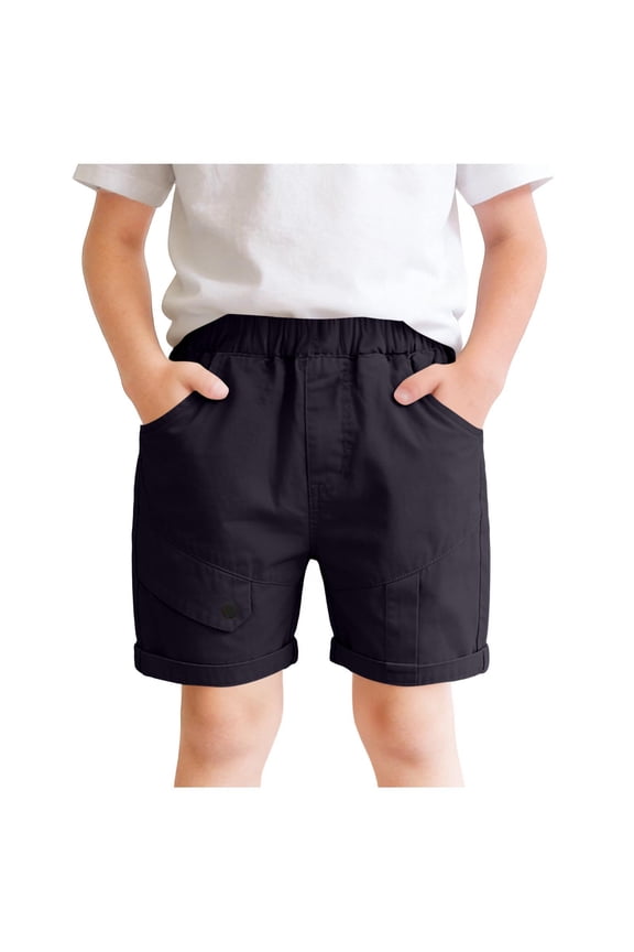 Toddler Boys Cargo Shorts Kids Elastic Waist Wide Leg Shorts Outdoor Casual Hiking Shorts Summer Clothes with Pockets