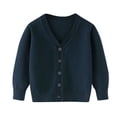 thumbnail image 1 of biudgviw Toddler Boys Girls Cardigan Kids Soft Long Sleeve Knit Sweater Casual Button Down V- Neck Cute Tops Fall Winter Clothes, 1 of 6