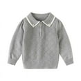 thumbnail image 1 of biudgviw Toddler Boys Girls Knit Sweater Kids Long Sleeve Cute Tops Fashion Casual Lapel Quarter Zip Pullover Sweaters Fall Winter Clothes, 1 of 7