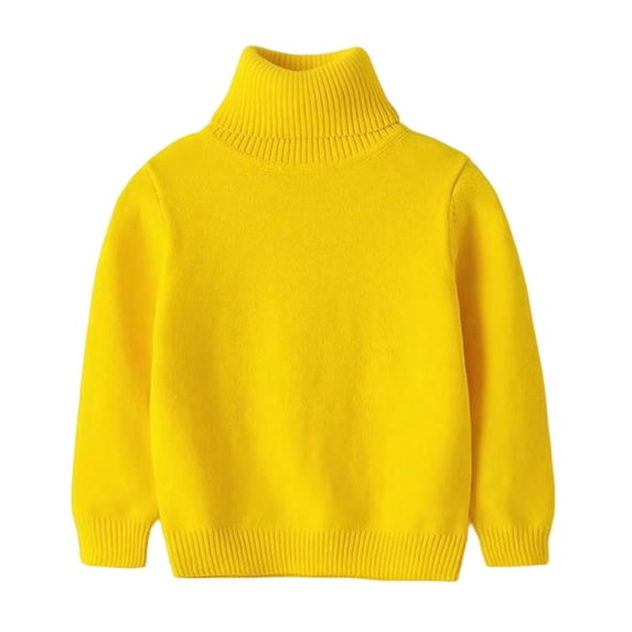 biudgviw Toddler Boys Girls Shirts Cotton Warm Turtleneck Sweater Comfy Soft Long Sleeve Knit Pullover Tops Winter Clothing