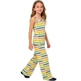 thumbnail image 1 of biudgviw Toddler Girl Clothes Striped 2 Piece Outfits Kids Square Neck Tank Tops and Wide Leg Pants Matching Set for Spring Summer, 1 of 5