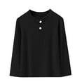 thumbnail image 1 of biudgviw Toddler Henley Shirts Boys Girls Long Sleeve Tees Casual Soft Button Crew Neck Base Layer Tops Baby Fall Outfits, 1 of 4