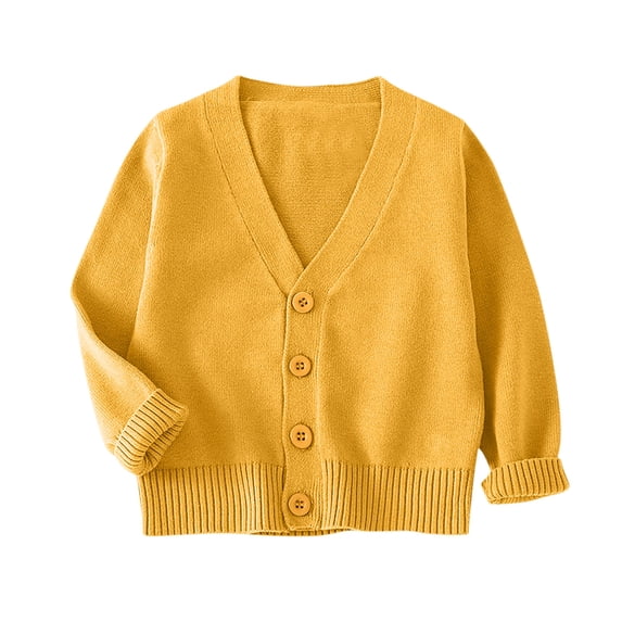 biudgviw Unisex Kids Cardigan Toddler Button Down V Neck Knit Sweater Casual Soft Long Sleeve Cotton Tops Fall Winter Clothes