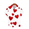 thumbnail image 1 of biudgviw Valentines Day Shirt for Men Graphic Short Sleeve Tops Casual Lapel Button Down Loose Fit Tees Heart Print Festival Outfits, 1 of 5