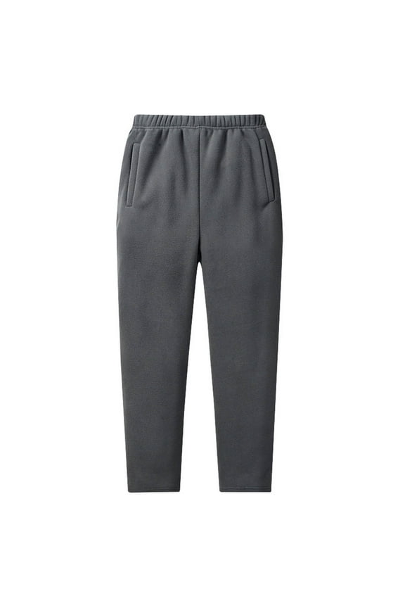 Winter Pants for Men Lounge Elastic Waisted Sherpa Lined Pants Comfy Warm Fleece Jogger Thermal Pants with Pockets