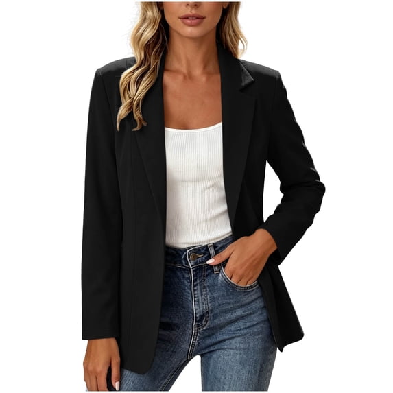 biudgviw Women's Blazer Business Casual Work Office Suit Jacket Fashion Lapel Long Sleeve Open Front Cardigan for Fall Winter