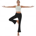 thumbnail image 1 of biudgviw Women's Flare Yoga Leggings Stretchy High Waisted Bootcut Pull on Jeggings Trendy Casual Wide Leg Pants with Pockets, 1 of 7