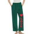 thumbnail image 1 of biudgviw Women's Fuzzy Pajama Pants Fleece Warm Heart Print Sleep Pants Lightweight Comfy Wide Leg Lounge Pants with Pockets, 1 of 5