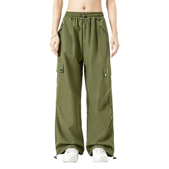 biudgviw Women's Hiking Pants Wide Leg Lightweight Travel Cargo Pants Breathable Casual Outdoor Baggy Pants Streetwear with Pockets