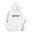 thumbnail image 1 of biudgviw Women's Hoodies Heart Printed Drawstring Pullover Shirts Loose Long Sleeve Hooded Sweatshirt Casual Fall Winter Fashion Clothes, 1 of 3