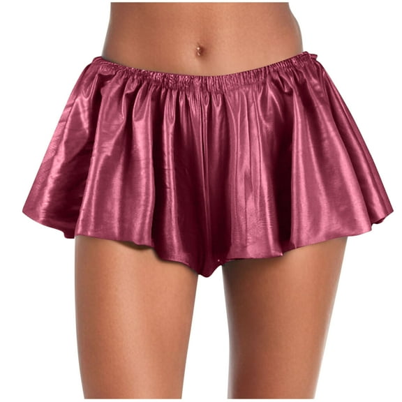 biudgviw Women's Shorts Flowy Pleated Low Rise Baggy Shorts Elastic Waist Cute Plus Size Pain Shorts for Party Club