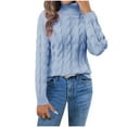 thumbnail image 1 of biudgviw Women's Sweaters for Fall Winter Long Sleeve Cable Knit Pullover Sweaters Comfy Soft Turtleneck Tunic Tops Trendy Clothes, 1 of 7