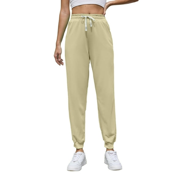 biudgviw Women's Sweatpants Drawstring Elastic Waist Cinch Bottom Lounge Pants Running Joggers Fall Outfits with Pockets