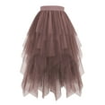 thumbnail image 1 of biudgviw Women's Tulle Skirts Spring Summer High Waisted Layered A-Line Skirt Fashion Casual Irregular Ruffle Mesh Skirt, 1 of 3