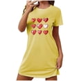 thumbnail image 1 of biudgviw Women's Valentines Nightgown Heart Print Graphic Sleepwear Short Sleeve Crewneck Sleepshirts Casual Soft Pajama Dress S-XXL, 1 of 5
