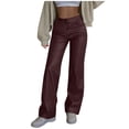 thumbnail image 1 of biudgviw Women's Wide Leg Pants Button High Waisted Casual Pants Loose Fit Lounge Long Trousers with Pockets Going Out Outfits, 1 of 7