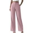 thumbnail image 1 of biudgviw Women's Wide Leg Pants Loose Business Casual Office Work Trousers High Waisted Button Lounge Suit Dress Pants with Pockets, 1 of 5