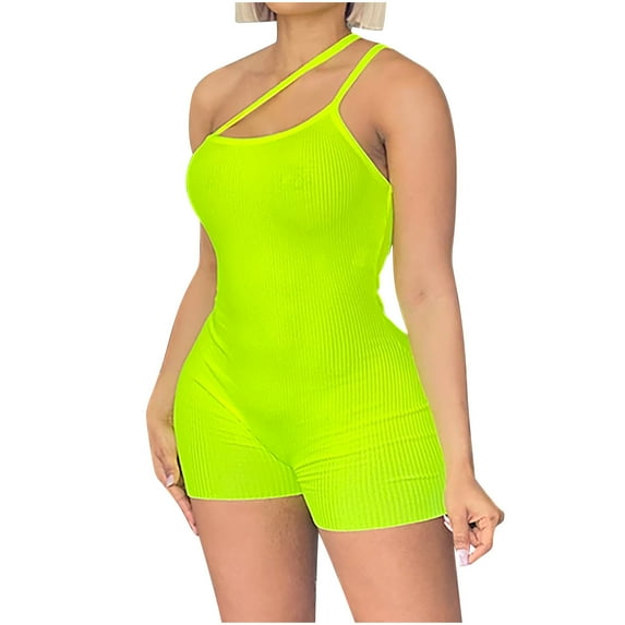 biudgviw Womens Athletic Bodysuits Seamless Spaghetti Strap Workout Jumpsuits Body Shaper Plus Size Bodycon Gym Outfits for Yoga