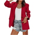thumbnail image 1 of biudgviw Womens Business Casual Blazer Lapel Neck Work Office Suit Jackets Long Sleeve Elegant Dressy Fall Outwear with Pockets, 1 of 7
