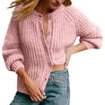 thumbnail image 1 of biudgviw Womens Cardigan Sweater for Women Drop Shoulder Solid Casual Sweater Button Long Sleeve Knit Fall Tops Outwear, 1 of 6