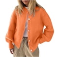 thumbnail image 1 of biudgviw Womens Cardigan Sweaters Button Down Lantern Sleeve Knit Tops Oversized Casual Soft Crew Neck Outwear Fall Clothes, 1 of 5