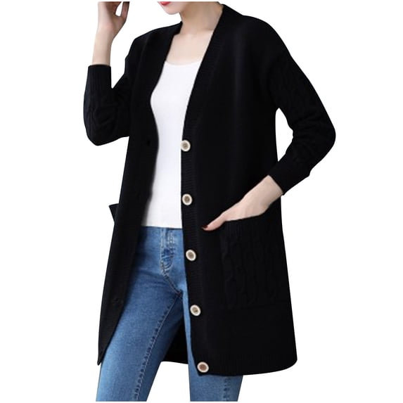 biudgviw Womens Cardigan Sweaters Button down Knit Outerwear Long Sleeve Soft Trendy Fall Coat Winter Clothes with Pockets