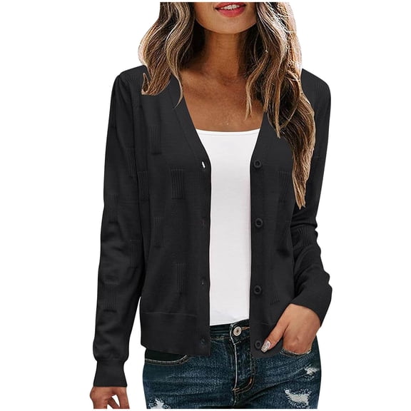biudgviw Womens Cardigan Sweaters for Fall Winter Button up Lapel Textured Sweaters Comfy Casual Long Sleeve Outwear