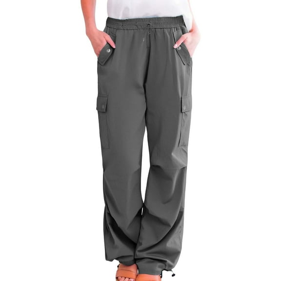 biudgviw Womens Cargo Sweatpants Cinch Bottom Drawstring Elastic Waisted Athletic Trousers Outdoor Hiking Pants with Pockets