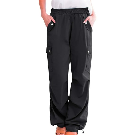 biudgviw Womens Cargo Sweatpants Cinch Bottom Drawstring Elastic Waisted Athletic Trousers Outdoor Hiking Pants with Pockets