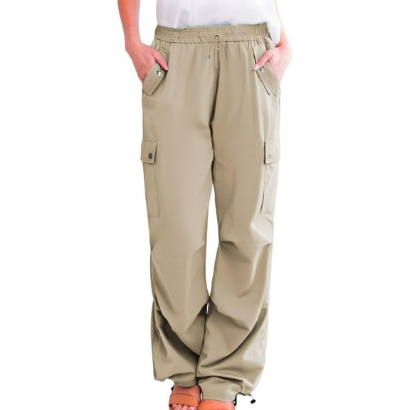 biudgviw Womens Cargo Sweatpants Cinch Bottom Drawstring Elastic Waisted Athletic Trousers Outdoor Hiking Pants with Pockets