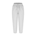thumbnail image 1 of biudgviw Womens Casual Pants for Fall Cinch Bottom Comfy Lounge Linen Pants Drawstring Elastic Waisted Trousers with Pockets, 1 of 4