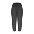 thumbnail image 1 of biudgviw Womens Casual Pants for Fall Cinch Bottom Comfy Lounge Linen Pants Drawstring Elastic Waisted Trousers with Pockets, 1 of 4
